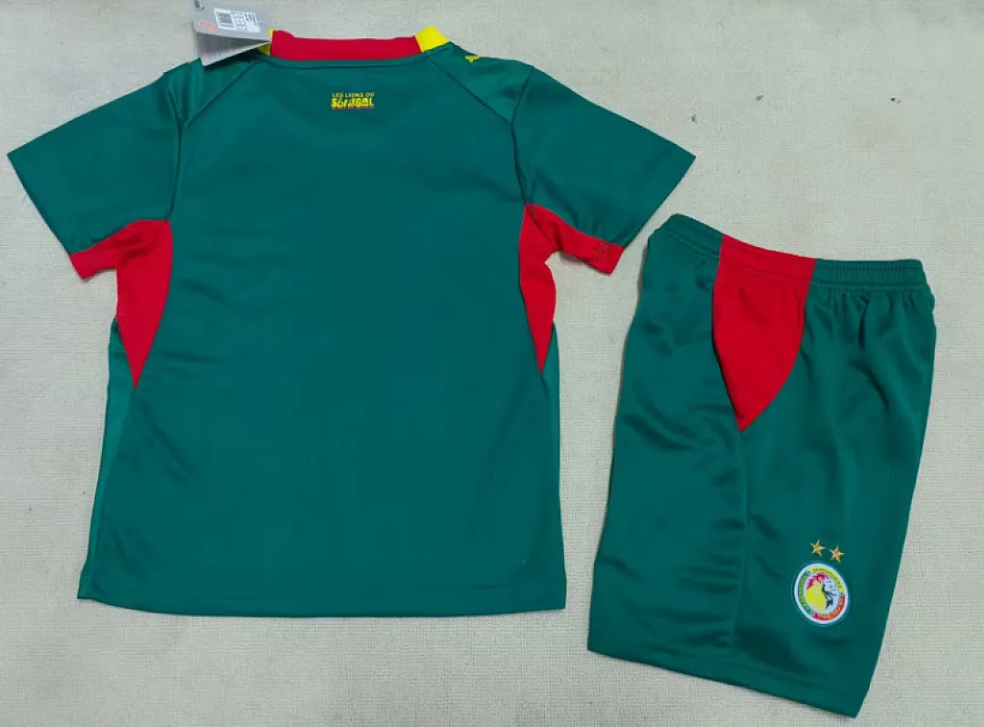 Senegal 2026 Away Kids Kit Green — 2