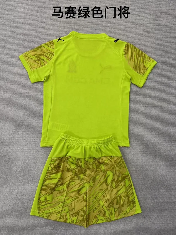 Marseille 2025/26 Goalkeeper Kids Kit Dark Green — 2
