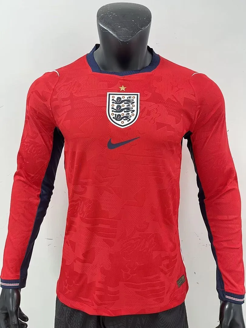 England 2026 Away Shirt Long Sleeve Player Version Red — 1