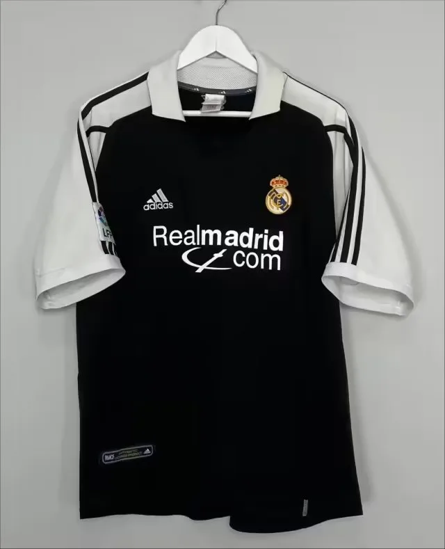 Real Madrid 2001/02 Away Shirt Black — 2