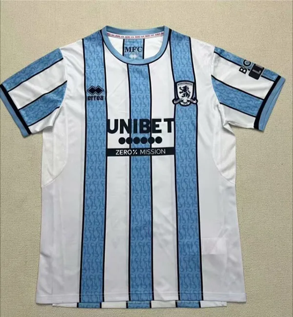 Middlesbrough 2024/25 Segunda Equipación Camiseta Manga Corta White — 2