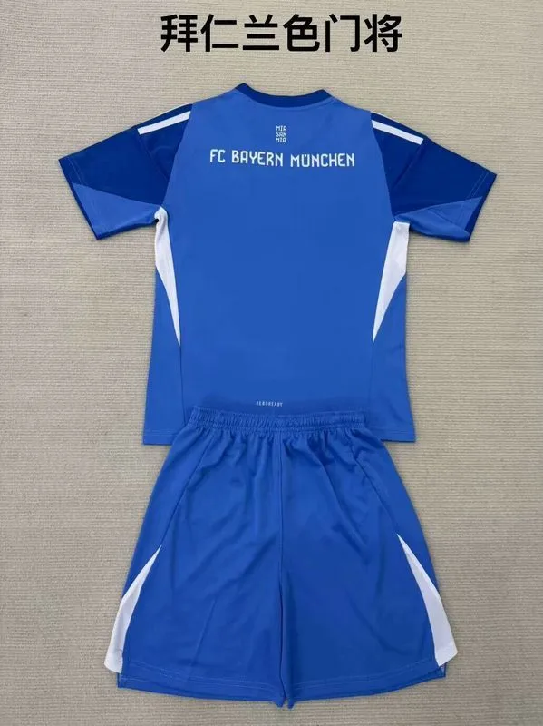 Bayern Munich 2025/26 Goalkeeper Kids Kit Blue — 1