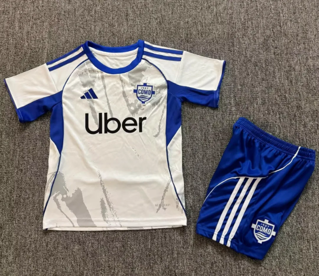 Como 2025/26 Away Kids Kit White — 2