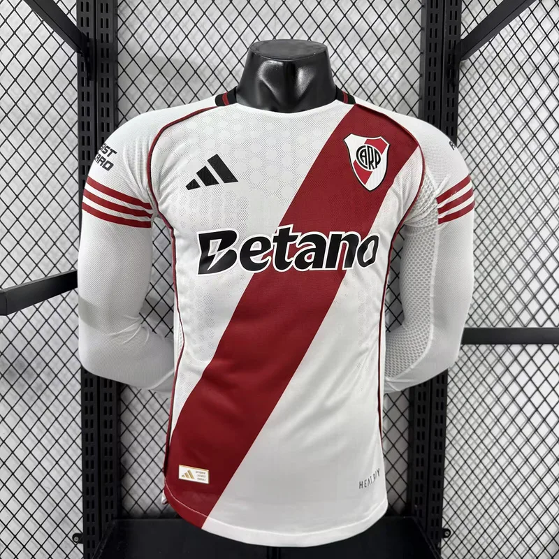 River Plate 2025/26 Domicile Maillot Manches Longues Version Joueur — 2