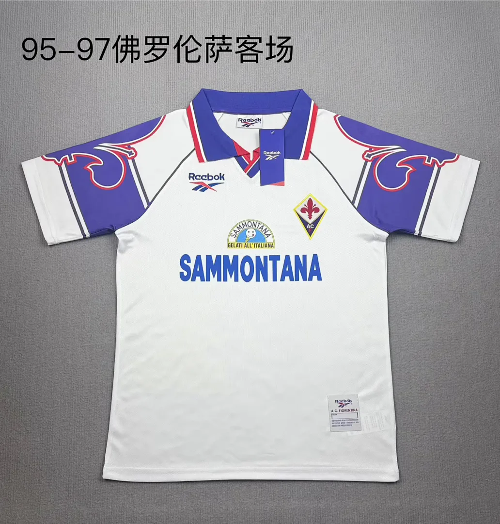 Fiorentina 1995/97 Segunda Equipación Camiseta White — 2