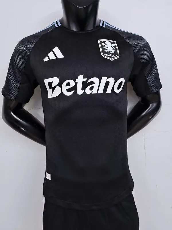 Aston Villa 2025/26 Away Shirt Player Version Black — 1
