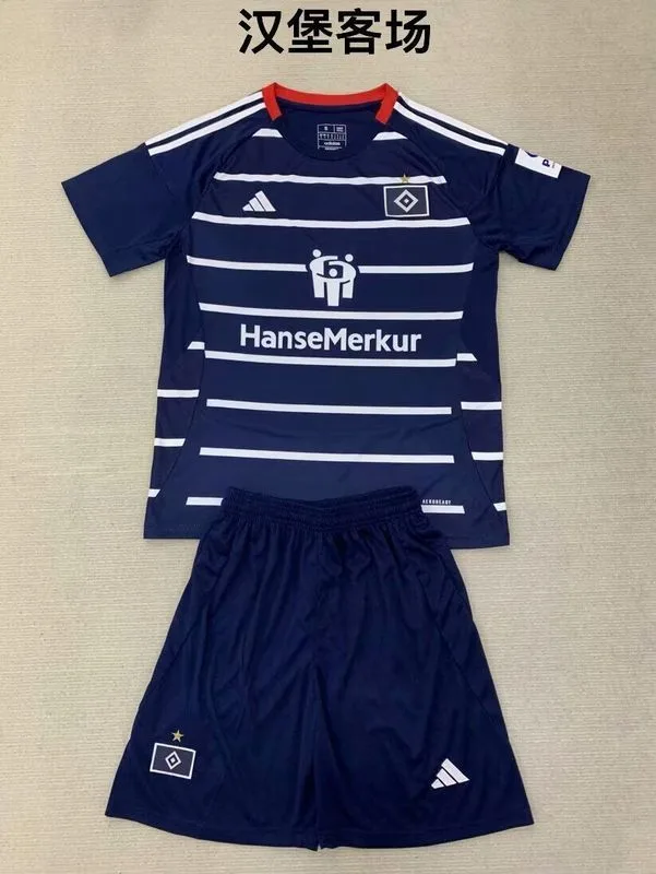 Hamburger SV 2024/25 Away Kids Kit Blue — 2