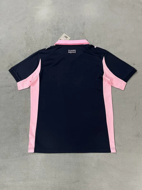 Palermo 2025/26 Extérieur Maillot Manches Courtes Black — 2
