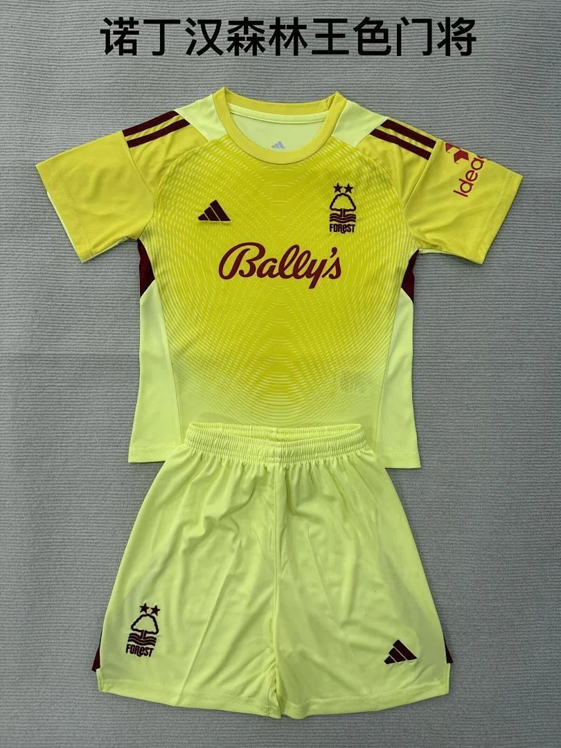 Nottingham Forest 2025/26 Goalkeeper Kids Kit Yellow
