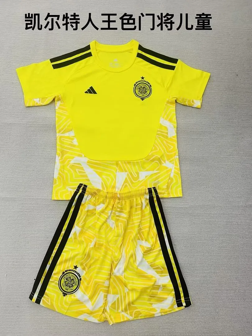 Celtic 2026/27 Goalkeeper Kids Kit Yellow — 2