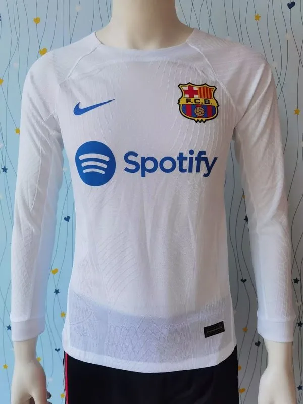 Barcelona 2023/24 Auswärts Trikot Langarm Spielerversion White — 1