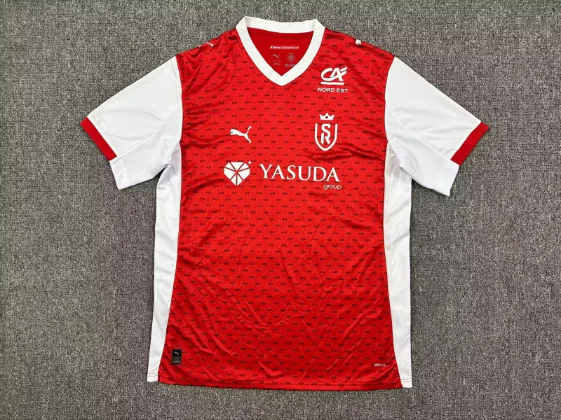 Reims 2025/26 Primera Equipación Camiseta Manga Corta — 2
