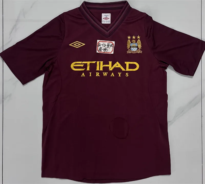 Manchester City 2012/13 Away Shirt Dark Red — 2