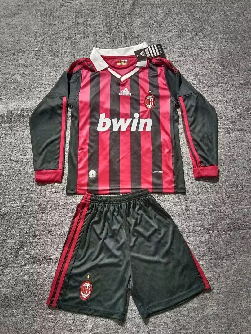 AC Milan 2009/10 Primera Equipación Conjunto de Niño Manga Larga