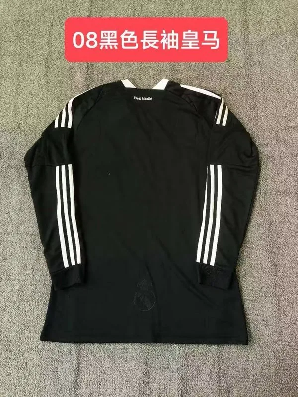 Real Madrid 2008/09 Auswärts Trikot Langarm Black — 2