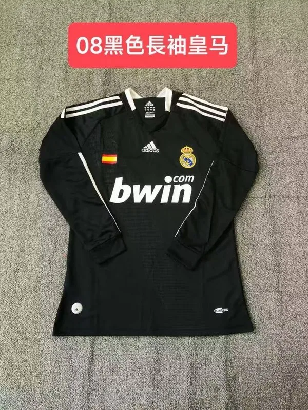 Real Madrid 2008/09 Auswärts Trikot Langarm Black