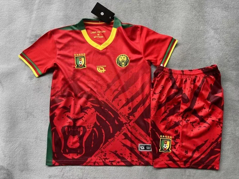 Cameroon 2025/26 Third Kids Kit Red