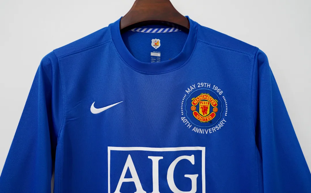 Manchester United 2008/09 Trikot Langarm Sonderedition Blue — 2