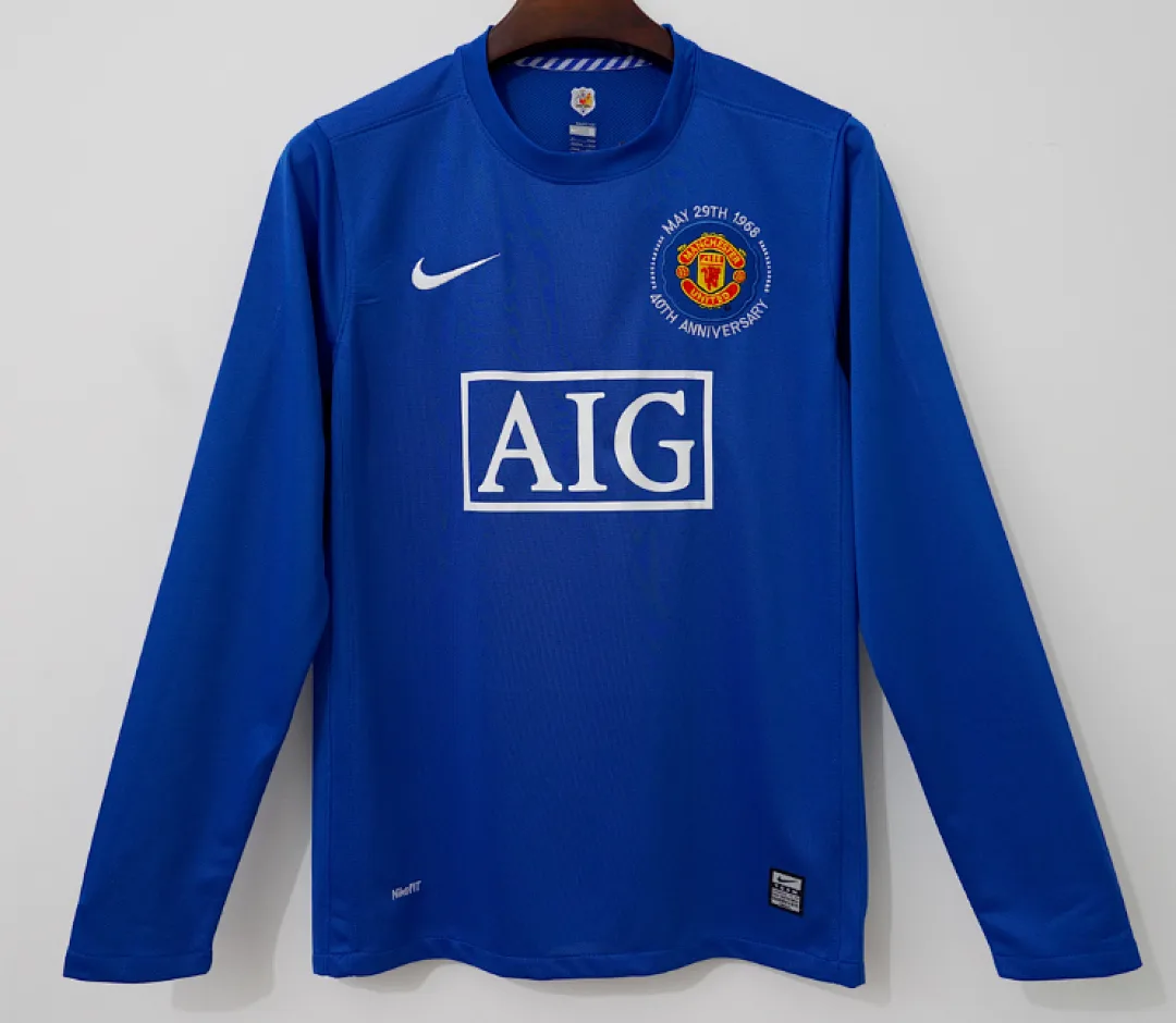 Manchester United 2008/09 Trikot Langarm Sonderedition Blue