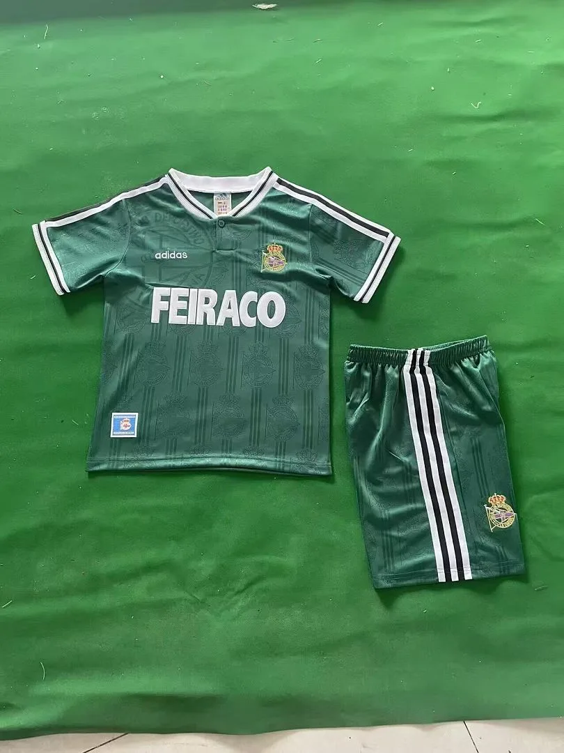 Deportivo La Coruña 1999/00 Away Kids Kit Green