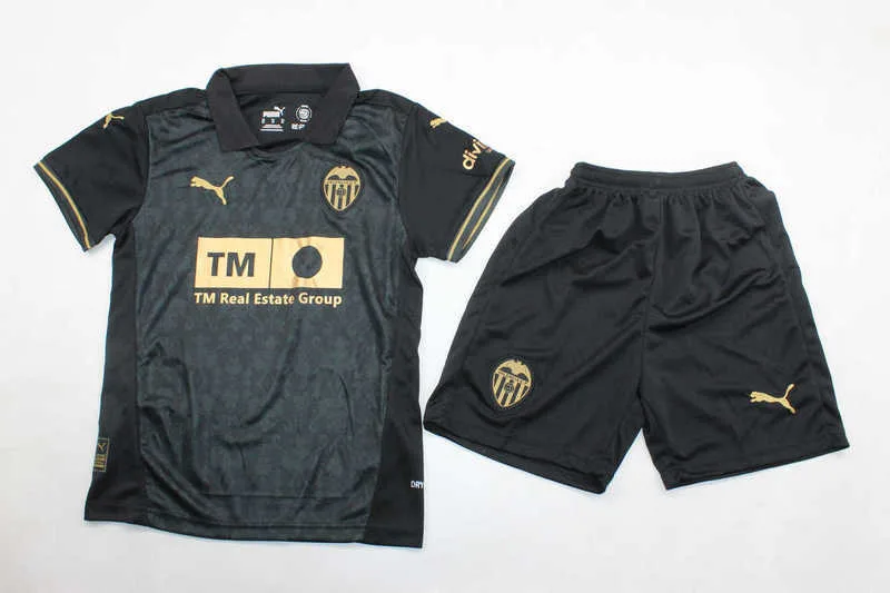 Valencia 2024/25 Away Kids Kit Black