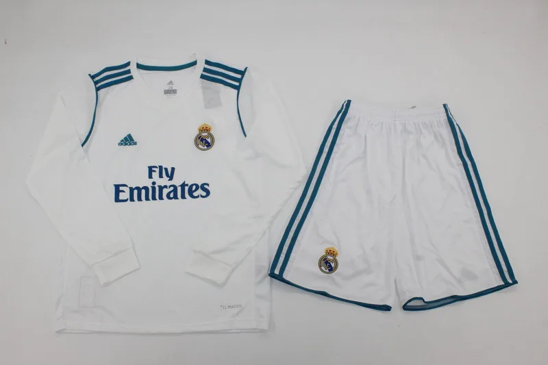 Real Madrid 2017/18 Home Kids Kit Long Sleeve