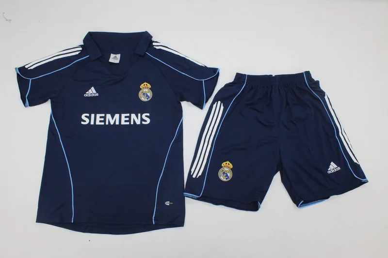 Real Madrid 2005/06 Away Kids Kit Blue