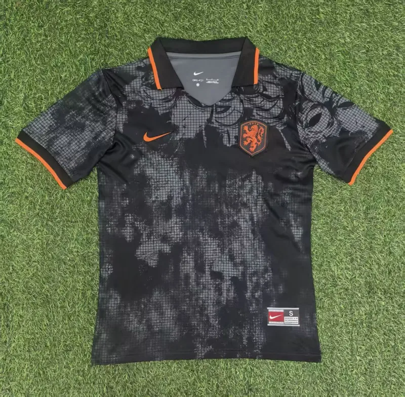 Pays-Bas 2025/26 Maillot Manches Courtes Black — 2