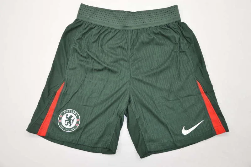 Chelsea 2025/26 Away Shorts Player Version Green — 1