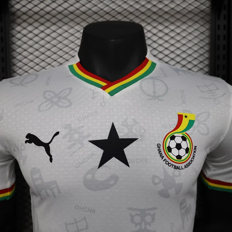 Ghana 2025 Heim Trikot Spielerversion White — 2