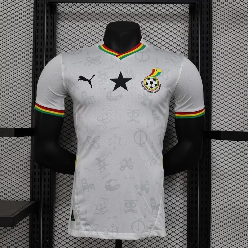 Ghana 2025 Heim Trikot Spielerversion White