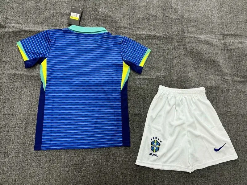 Brazil Away Kids Kit Blue — 2