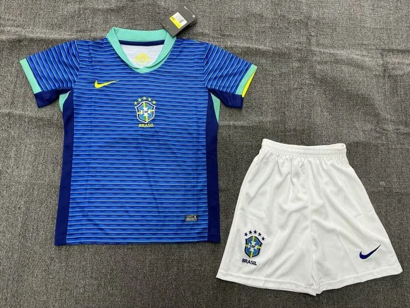 Brazil Away Kids Kit Blue