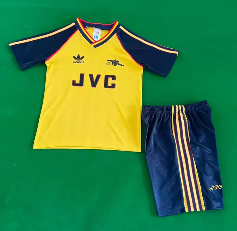 Arsenal 1988/90 Auswärts Set Kinder Yellow