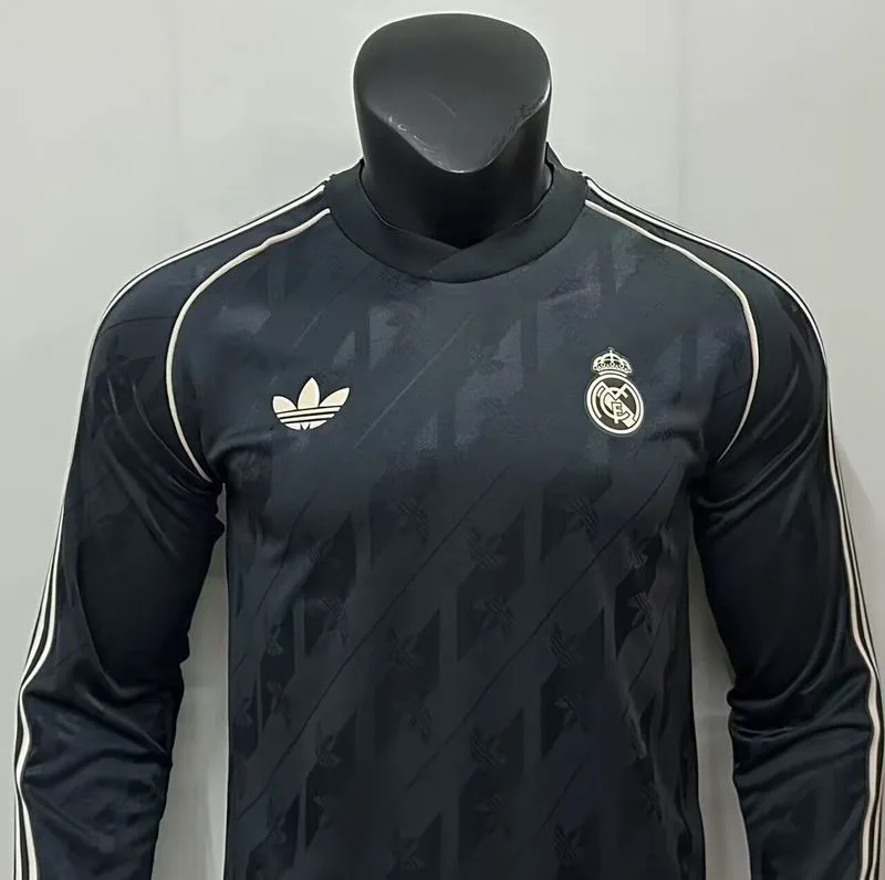 Real Madrid Shirt Long Sleeve Black