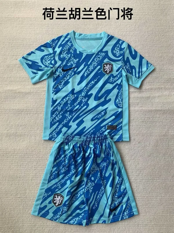 Pays-Bas 2024 Gardien Ensemble Enfant Blue — 2
