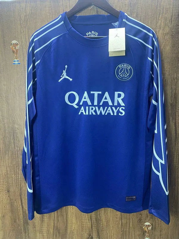 Paris Saint-Germain 2024/25 Cuarta Equipación Camiseta Manga Larga Blue — 2