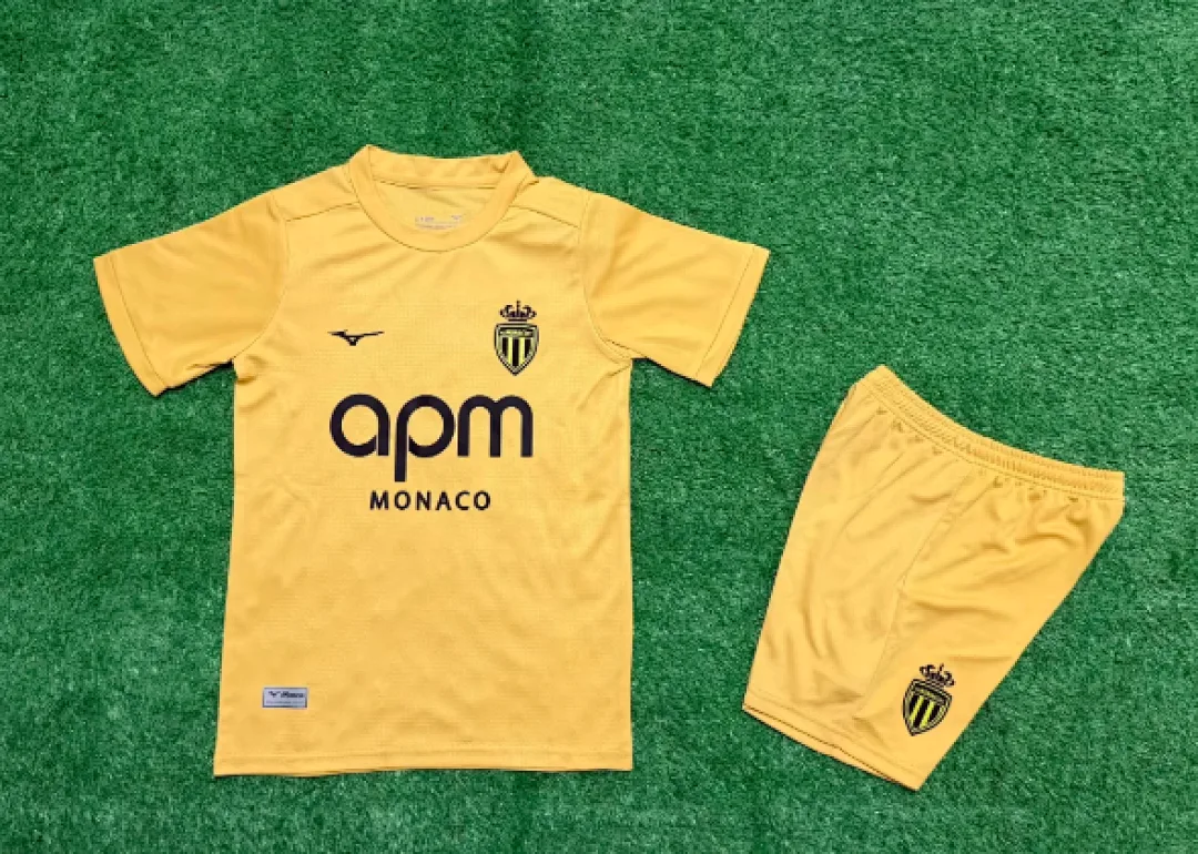 Monaco 2025/26 Third Kids Kit Yellow — 2