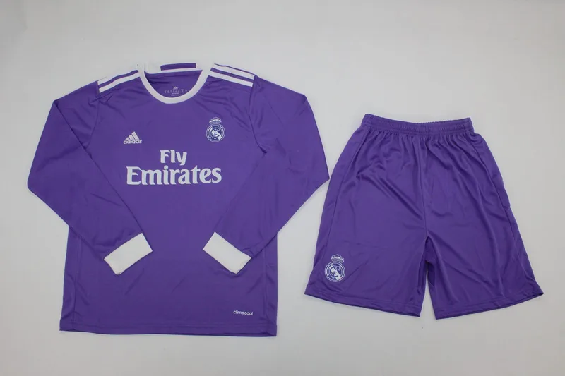 Real Madrid 2016/17 Extérieur Ensemble Enfant Manches Longues