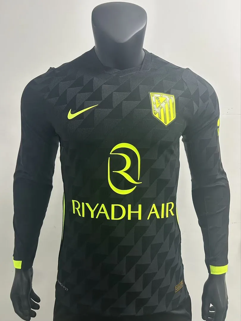 Atlético Madrid 2026/27 Away Shirt Long Sleeve Player Version Black — 1