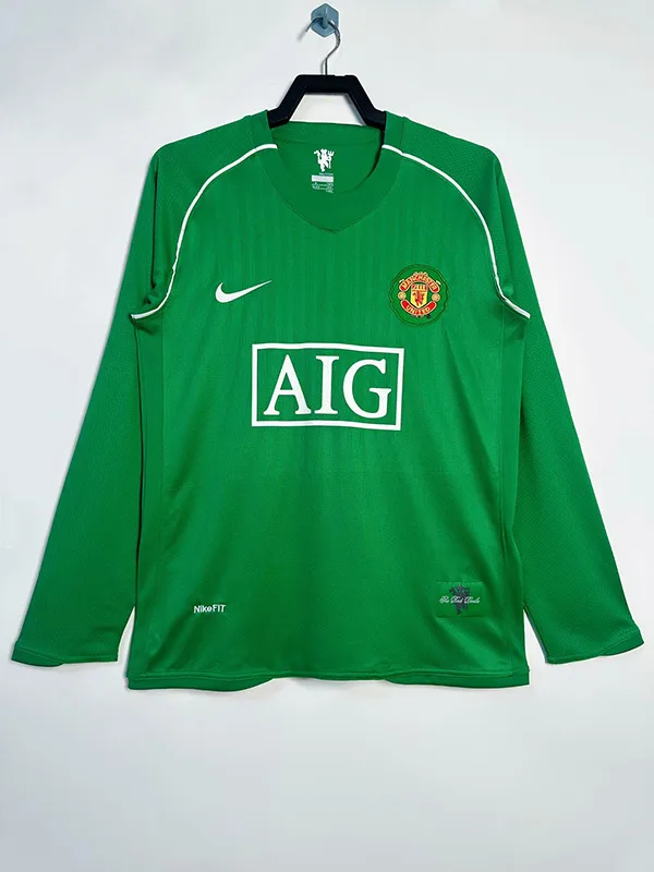 Manchester United 2007/08 Goalkeeper Shirt Long Sleeve Green
