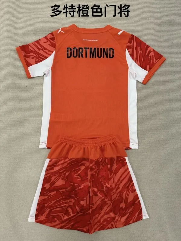Borussia Dortmund 2025/26 Goalkeeper Kids Kit Orange