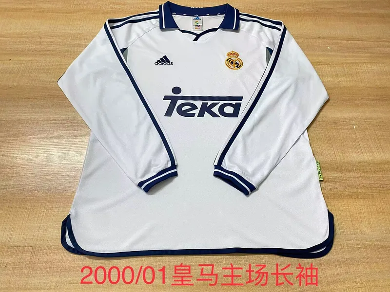Real Madrid 2000/01 Domicile Maillot Manches Longues