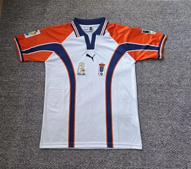 Real Oviedo 2000/01 Extérieur Maillot White — 2