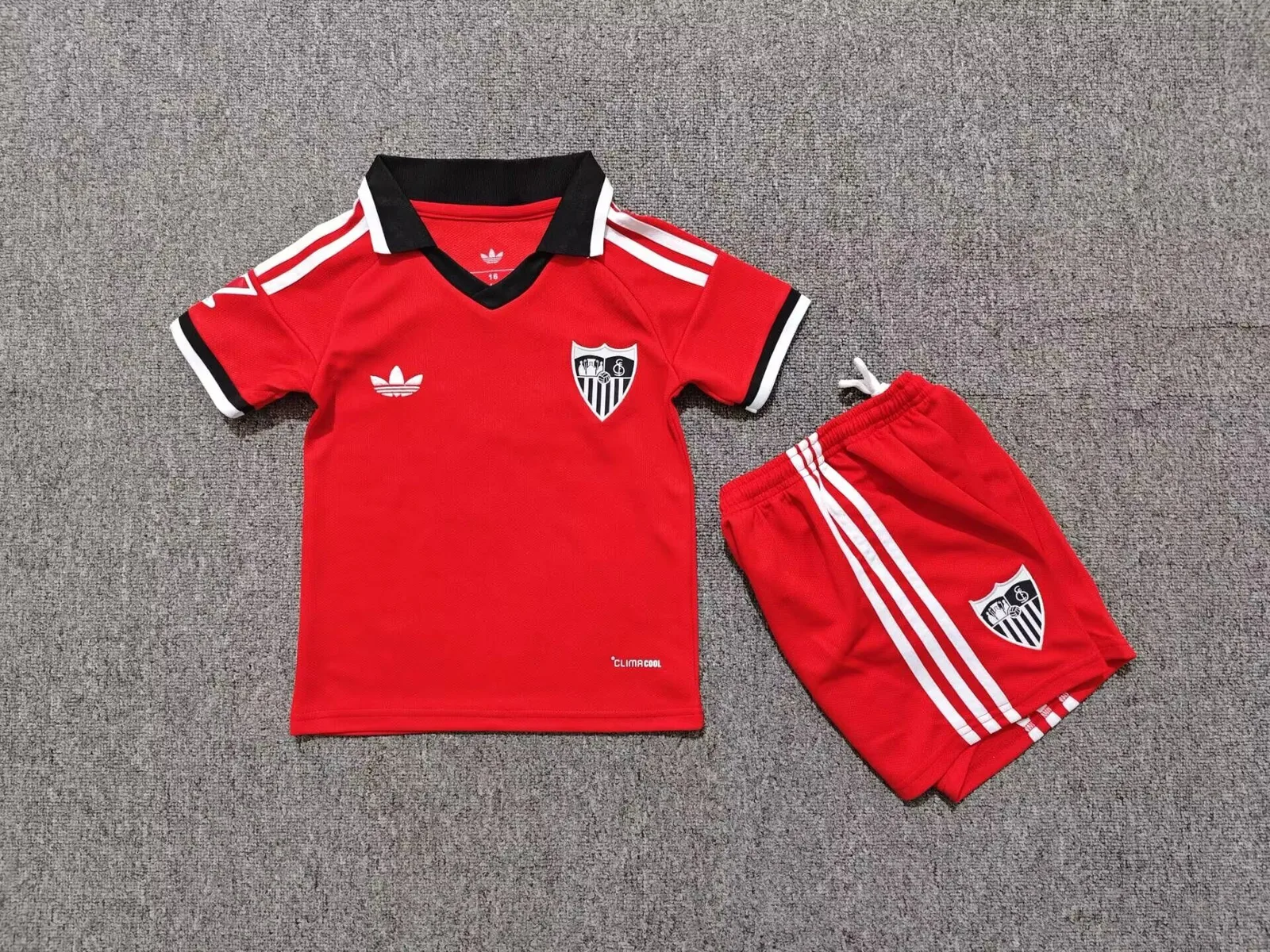 Sevilla 2026/27 Away Kids Kit Red