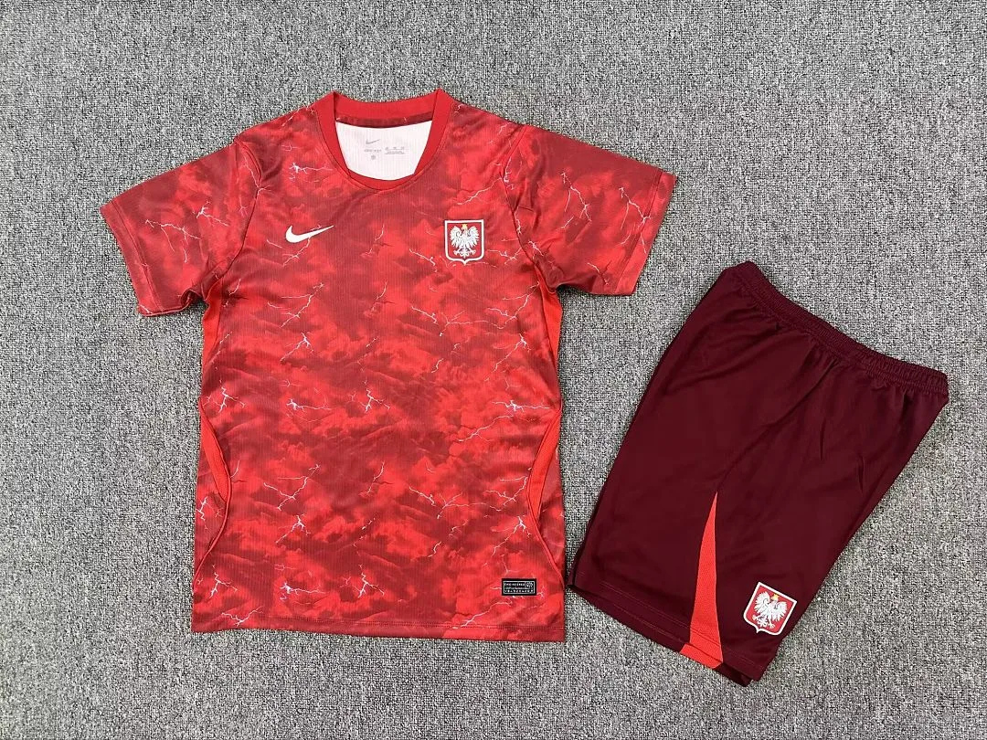 Poland 2026 Away Kids Kit Red — 2