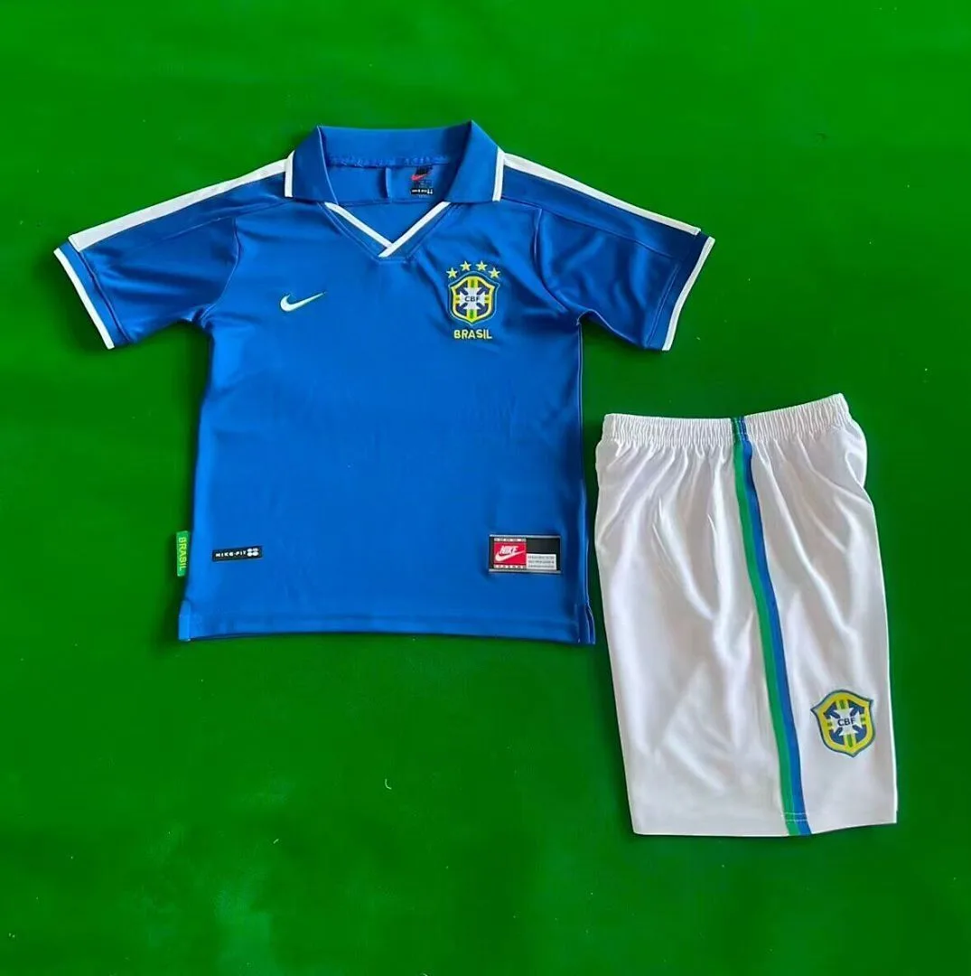 Brazil 1997 Away Kids Kit Blue