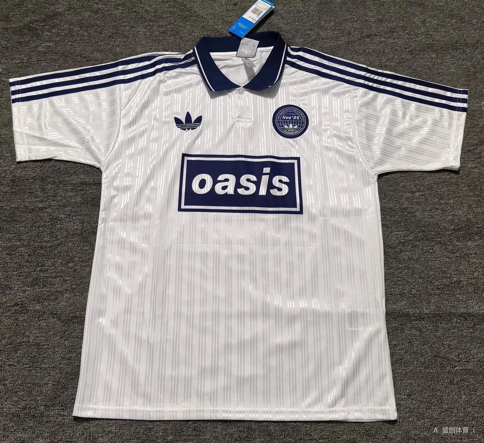 Ad X Oasis Tour Jacquard Font 2025/26 Shirt White — 1