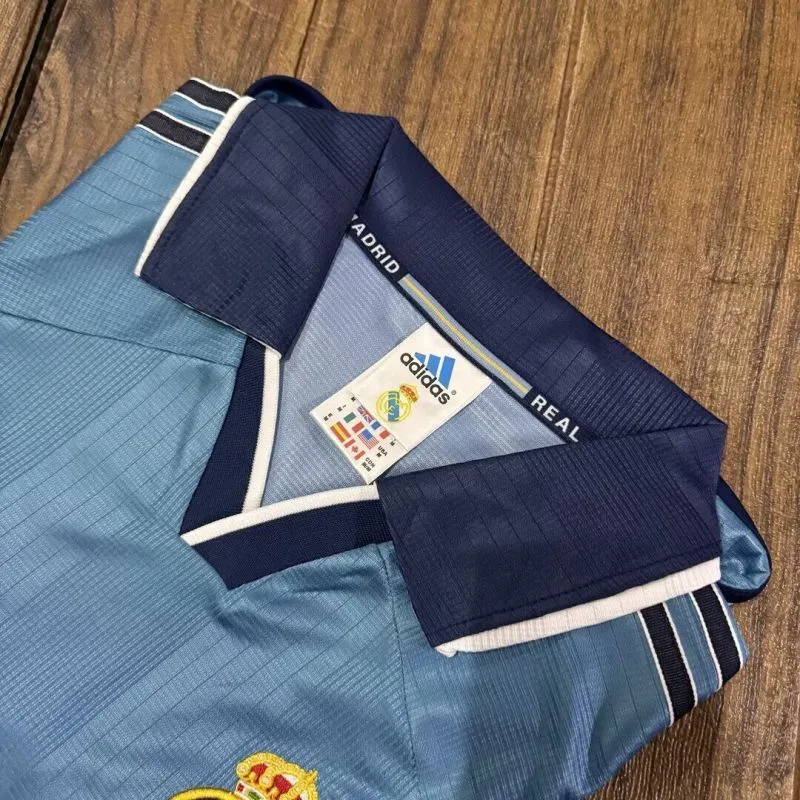 Real Madrid 1999/00 Third Shirt Long Sleeve Blue — 2