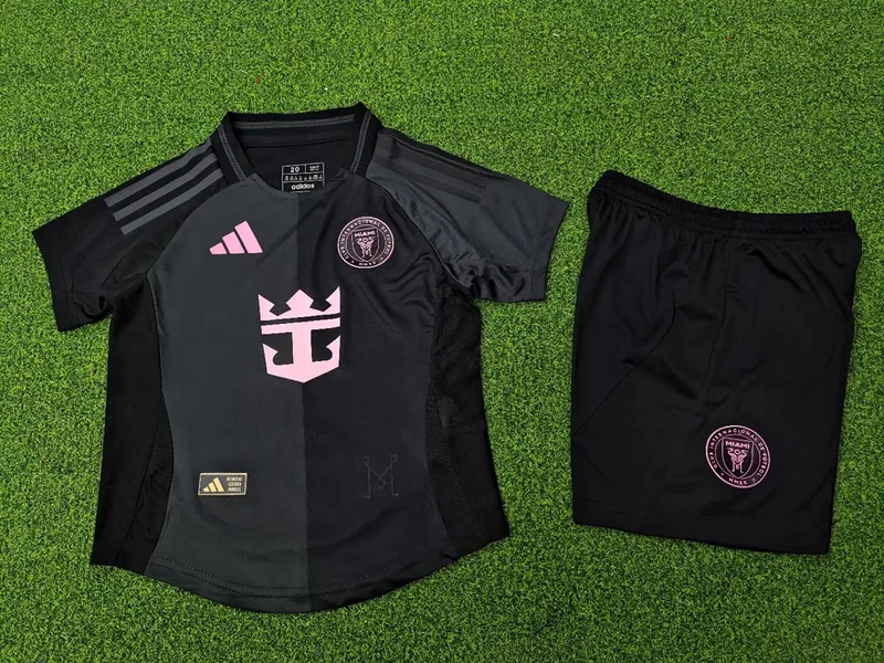 Inter Miami 2024/25 Away Kids Kit Player Version Black